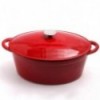 Garnek żeliwny emaliowany, HENDI, 7L, czerwony, 407x254x H 135mm Wariant podstawowy