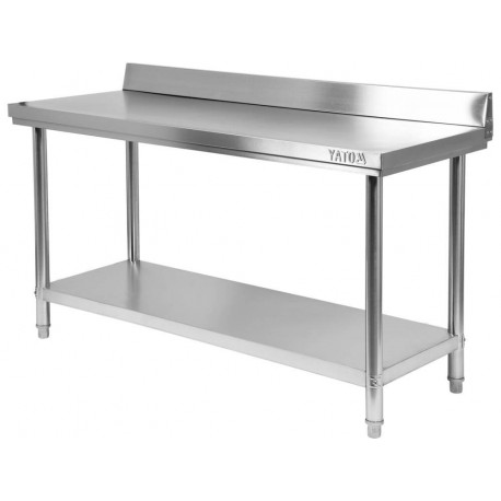 Składany stół przyścienny z półką 1500x600xh850+100mm